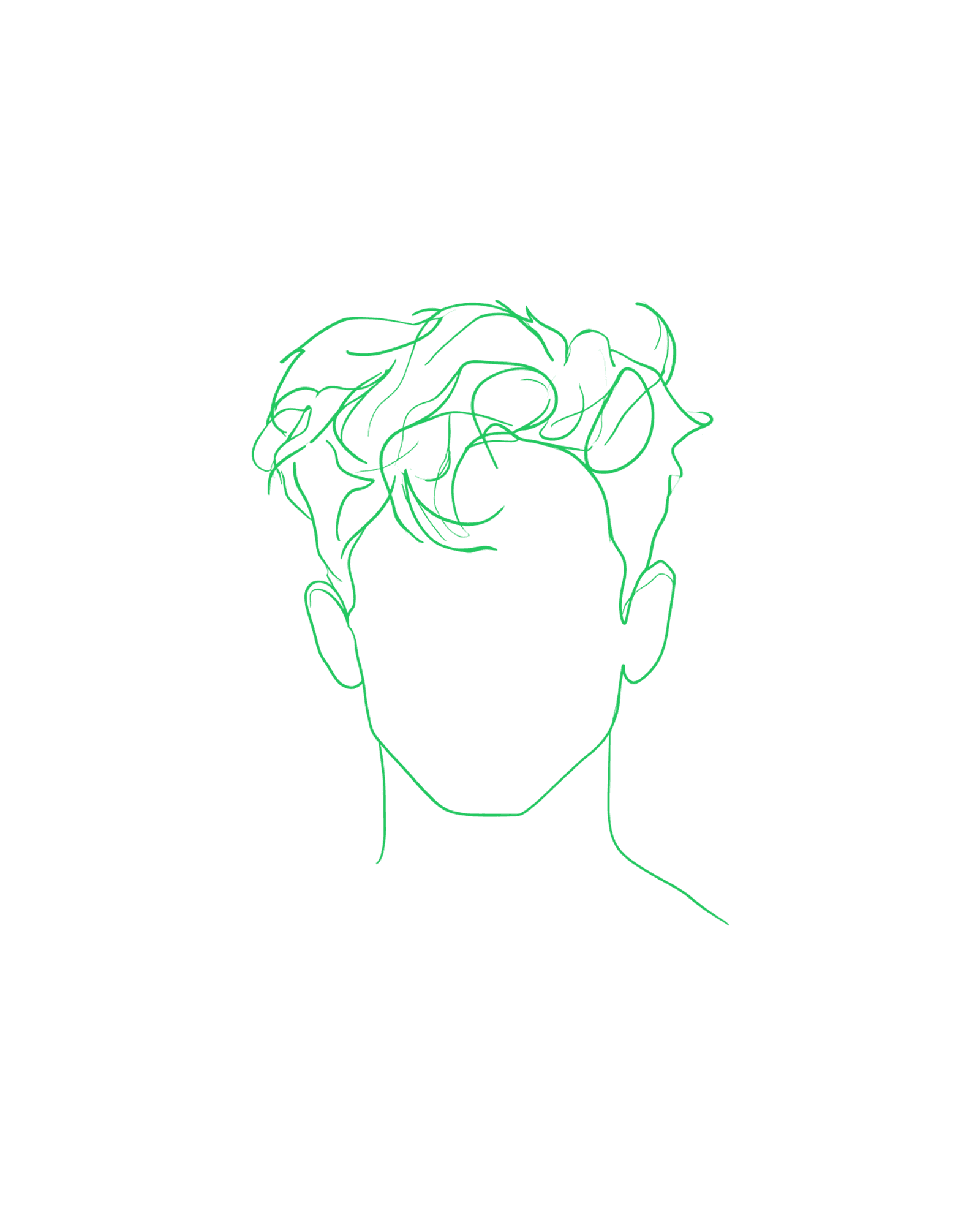 Men — green outline sketch