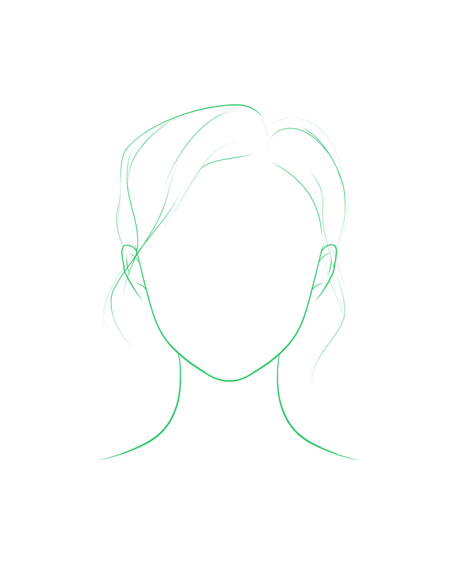 Women — green outline sketch