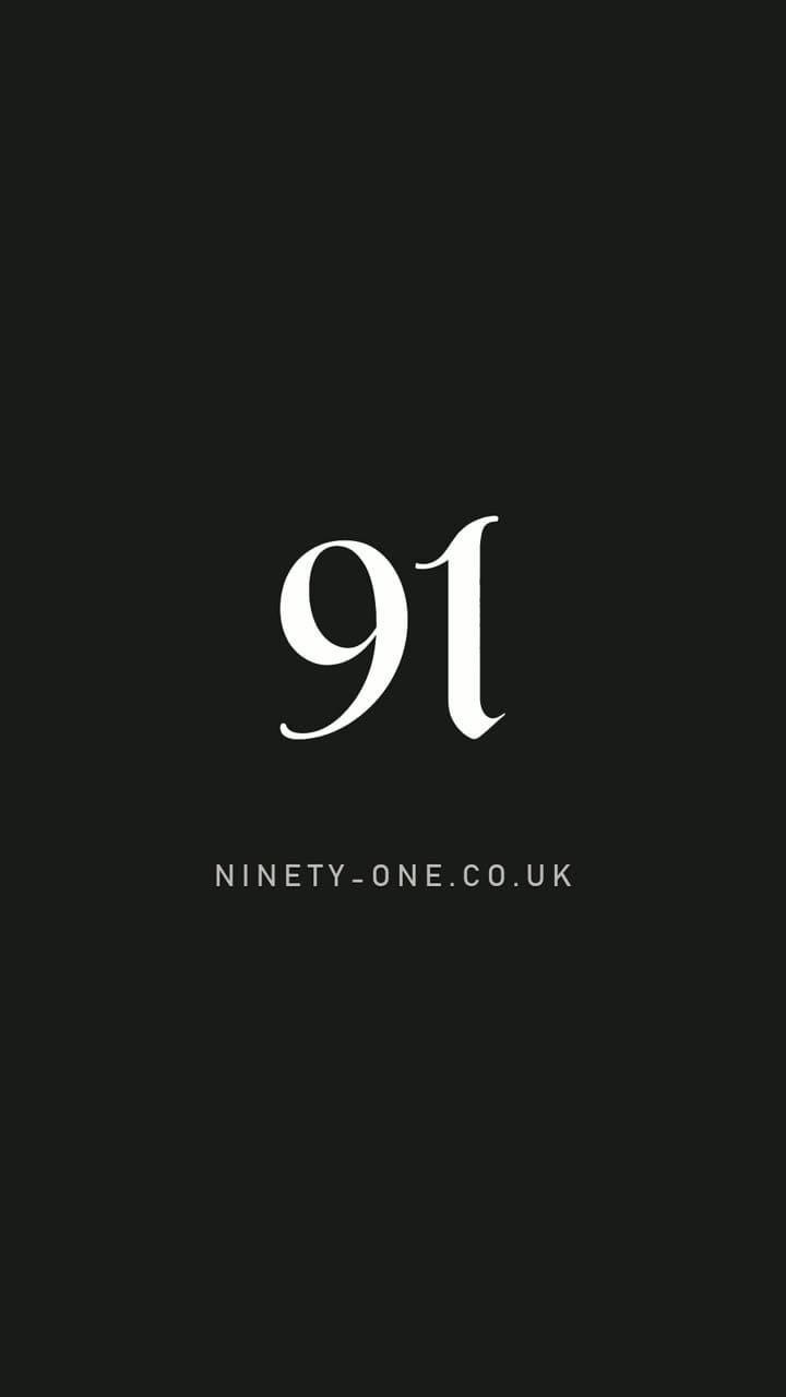 NINETY-ONE Daylight campaign film: the 91 mark and ninety-one.co.uk on near-black